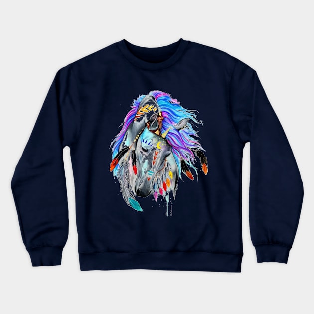 Colorful horse head Crewneck Sweatshirt by Pieartscreation